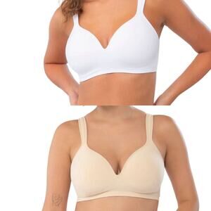 Underoutfit Comfort Shaping Bra Bundle Small White & Sand Style 460